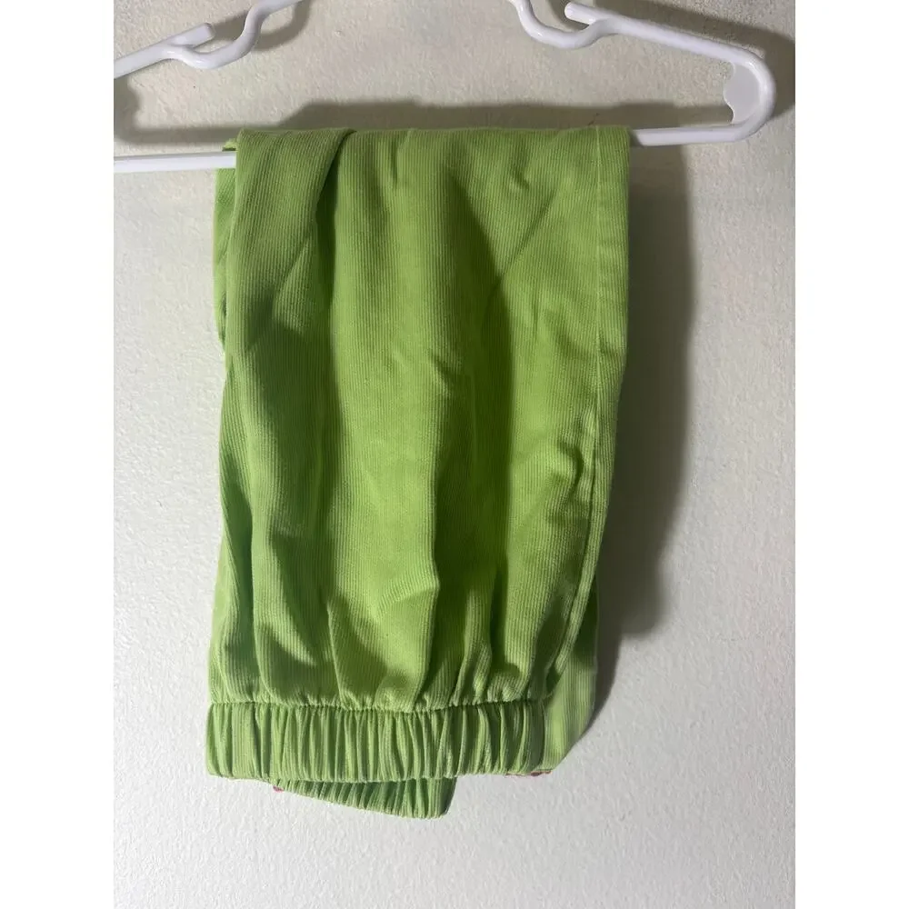 GIrls Vintage Amanda Remembered Lime green smocked top&pants set Sz 4